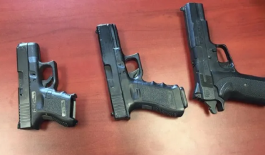 A robber who threatened people at the point of a fake pistol was arrested