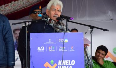 Lt Governor Manoj Sinha during inaugural ceremony of 3rd Khelo India Winter Games at Gulmarg