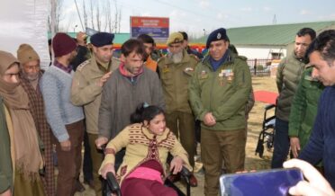 Police distributes wheelchairs in Awantipora