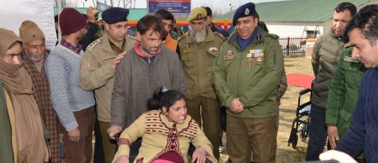 Police distributes wheelchairs in Awantipora