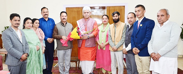 Lt Governor Shri Manoj Sinha meeting PRI representatives from Udhampur