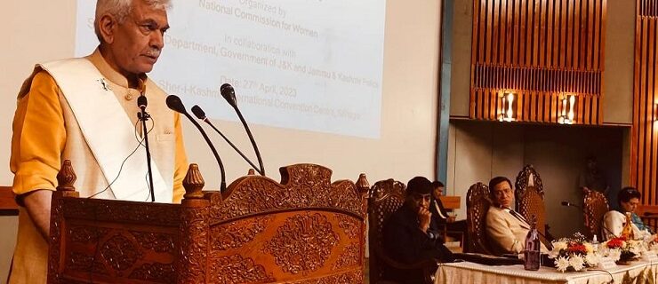 Lt Governor Manoj Sinha addressed National Seminar on Anti Human Trafficking Awareness by National Commission for Women (4)