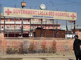 A large security checkpoint in Lal Deed Hospital, a major women's hospital