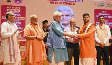 Lt Governor Sh Manoj Sinha addressed the Foundation Day celebration of Shri Mata Vaishno Devi Shrine Board & SMVD GurukulÆs Annual Day at Katra