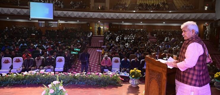Lt Governor Sh Manoj Sinha addresses event on Disaster Risk Reduction at Kashmir University
