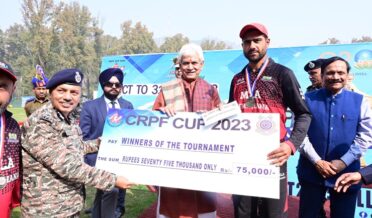 Lt Governor Sh Manoj Sinha felicitated the winner, runner-up and other outstanding players of CRPF T20 Cricket Cup 2023