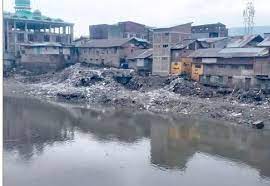 Water from hundreds of drains is pumped into the river Jhelum