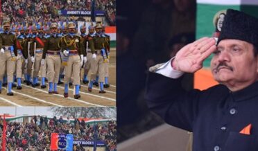 Advisor Bhatnagar unfurls National Flag at Bakshi Stadium, Srinagar on Republic Day