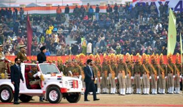 Advisor Bhatnagar unfurls National Flag at Bakshi Stadium, Srinagar on Republic Day