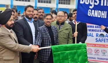 DC Jammu in presence of Transport Commissioner, J&K, Rajinder Singh Tara flagged-off an awareness rally