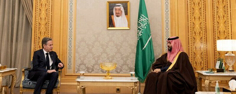 امریکی وزیرخارجہ کی سعودی ولی عہد سے ملاقات، غزہ تنازع کے مستقل حل پر زور