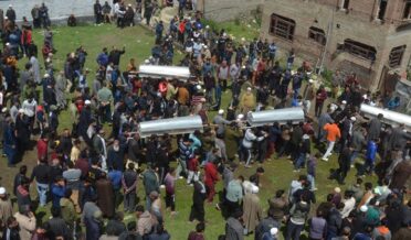 Funneral of Boat tragedy civilians in river Jhelum in Gandbal Padshahi bagh area of Srinagar 6