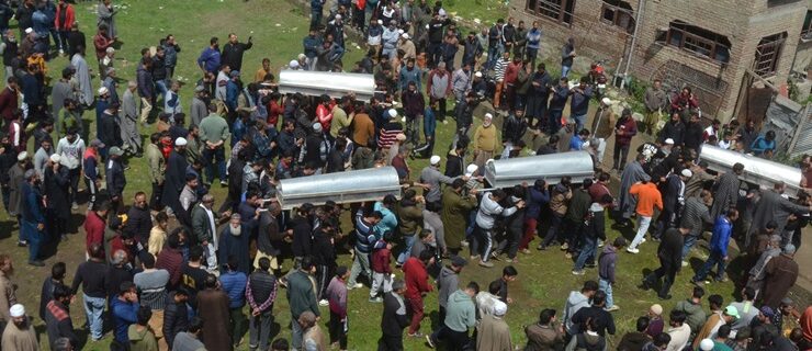 Funneral of Boat tragedy civilians in river Jhelum in Gandbal Padshahi bagh area of Srinagar 6