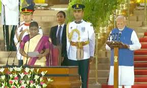 نریندر مودی نے مسلسل تیسری بار بطور وزیر اعظم اور 72کونسل کے ممبران نے حلف اٹھایا