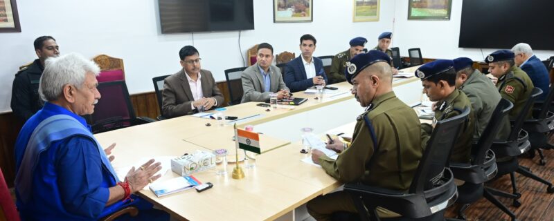 Lt Governor, Sh Manoj Sinha held a review meeting in Srinagar on security situation in Kashmir Valley