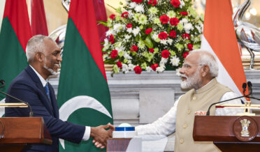 PM Modi and Maldives President Mohamed Muizzu during joint Press Statements at Hyderabad House