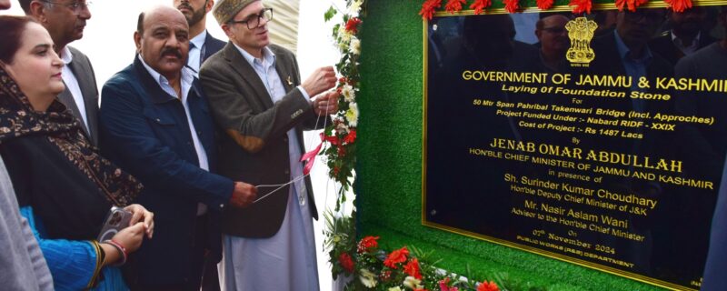 وزیر اعلیٰ عمر عبداللہ نے پریبل ۔ تکنواری پُل کا سنگ بنیاد رکھا