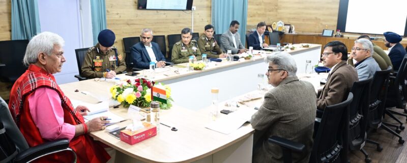 لیفٹیننٹ گورنر نے محکمہ داخلہ کے جائزہ میٹنگ کی صدارت کی