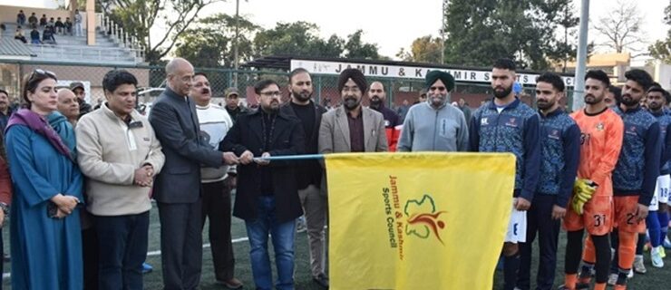 Sports Minister, Advisor to CM flag off J&K Senior Football team for Santosh Trophy