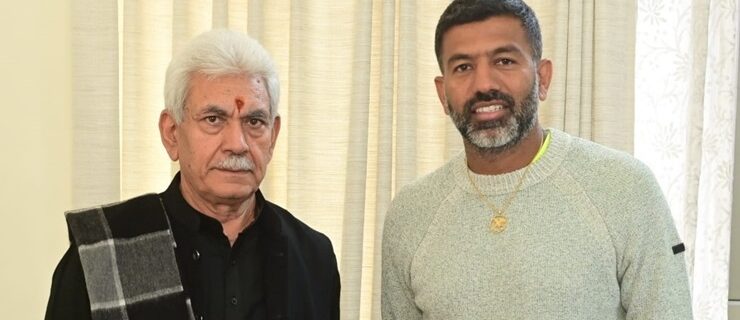 بین الاقوامی ٹینس کھلاڑی مسٹر روہن بوپنا کی لفٹینٹ گورنرسے ملاقات