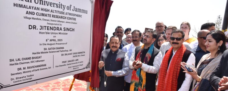 Dr Jitendra inaugurates Himalayan High Altitude Atmospheric, Climate Research Centre at Mandlote, Chenani