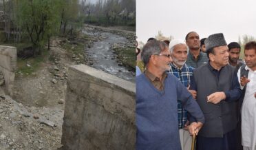 عبدالرحیم راتھر نے بادی پورہ سوگام پُل کی خستہ حالی کا جائیزہ لیا