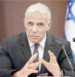 اسرائیل کو اندرونی سیاسی قتل و غارت کا خدشہ ، لاپڈ کا انتباہ