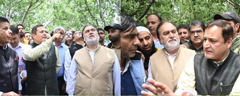 جاوید احمد ڈار کا شوپیاں کے ژالہ باری سے متاثرہ دیہات اور پلوامہ کے آگ سے متاثرہ فروٹ منڈی کا دورہ