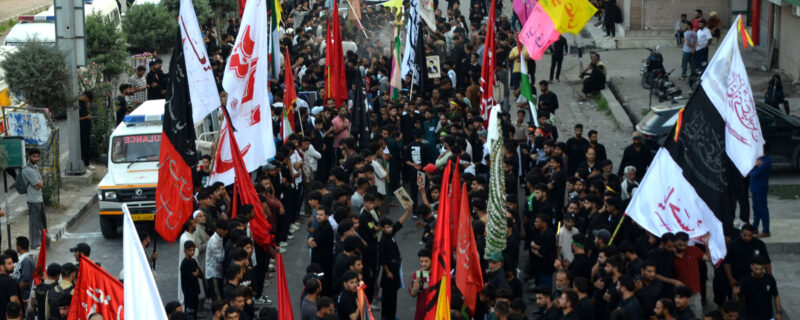 Shia Muslims 8th Muharram procession through Lal chowk towards Dalgate