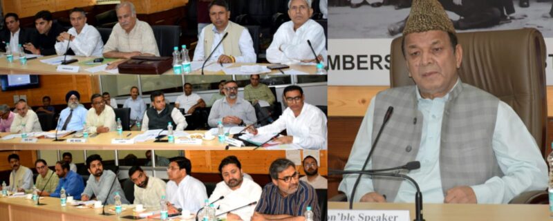 سپیکر نے سری نگر میں اعلیٰ سطحی اپیکس کمیٹی میٹنگ کی صدارت کی