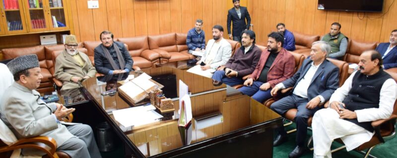 سپیکرجموں وکشمیر قانون ساز اسمبلی نے آل پارٹی اوربی اے سی میٹنگ کی صدارت کی