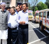 وزیر اعلیٰ نے جے کے ایس پی ڈی سی کی جانب سے سی ایس آر اقدام کے تحت ایمبو لینس، صحت کی دیکھ بھال کے آلات کو جھنڈی دکھا کر روانہ کیا