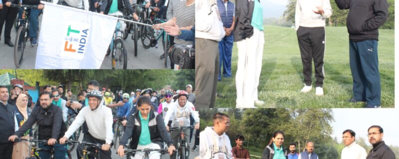 ڈاکٹر منسکھ منڈاویہ اور ستیش شرما نے سری نگرمیں ’ سنڈیز آن سائیکل‘ کی قیادت کی