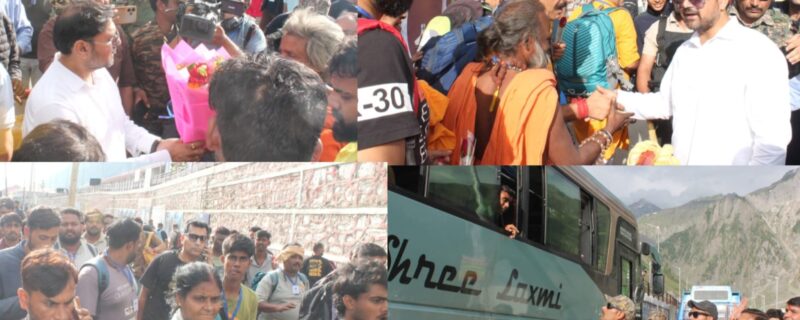 ستیش شرما نے بال تل میں شری امرناتھ جی یاتراکے یاتریوں کا والہانہ اِستقبال کیا