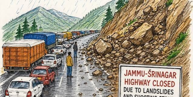 سرینگر ،جموں شاہراہ بند، تودے اور پتھر گرنے سے تیسرے روز بھی بند