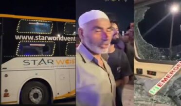 کرنال ہریانہ میں دہلی سے سرینگر جانے والی بس پر پتھراو